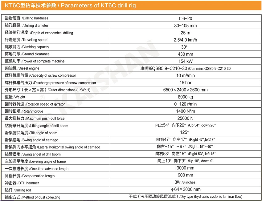 KT6C型一体式露天潜孔钻车