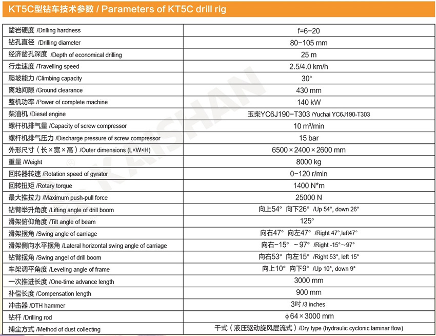 KT5C型一体式露天潜孔钻车